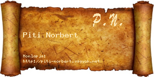 Piti Norbert névjegykártya